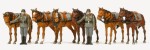 Konie zaprzęgowe i żołnierze 1939-1945 rr. III Rzesza H0-1:87, Preiser 16597, figurki niemalowane