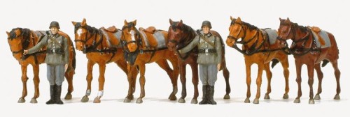 Preiser-16597 Konie-i-żołnierze-1:87-III-Rzesza