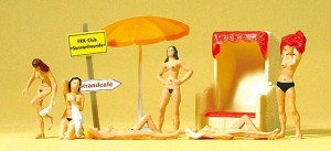 Plażowicze, nudyści H0-1:87, Preiser 10107