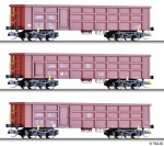 Zestaw 3 węglarek Eaos TT-1:120 On Rail GmbH, DB, BDZ ep. V, Tillig 01678