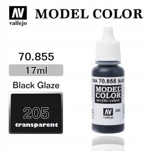 Farba Vallejo 70.855 Model Color 205 Black Glaze Transparent