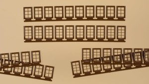 Okna brązowe H0-1:87 bez folii, Auhagen 80223, 60 szt.