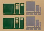 Zielone bramy i drzwi, rampy, stopnie H0-1:87, Auhagen 80256, 18 szt.