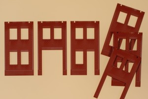 Ściany czerwone H0-1:87 różne rodzaje, Auhagen 80532, 6 szt.