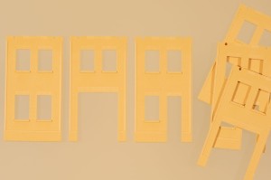 Ściany żółte H0-1:87 różne rodzaje, Auhagen 80632, 6 szt.