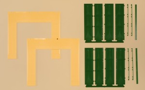 Ściany żółte i bramy zielone H0-1:87, Auhagen 80633