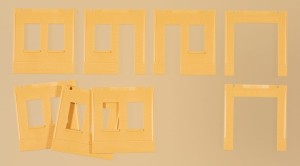 Ściany żółte H0-1:87 różne rodzaje, Auhagen 80634, 8 szt.