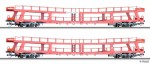 Zestaw 2 wagonów DDm do transportu aut TT-1:120 ÖBB ep. IV, Tillig 01702