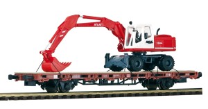 Wagon platforma DB H0 1:87 z koparką Atlas Radbagger 1604, Kibri 26258, NA ZAMÓWIENIE
