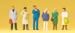 Podróżni w ciepłych ubraniach, Preiser 14071, figurki H0-1:87, NA ZAMÓWIENIE