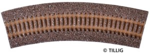 Podkład pod tor łukowy R11-R14 TT-1:120 ciemny, Tillig 86303, NA ZAMÓWIENIE