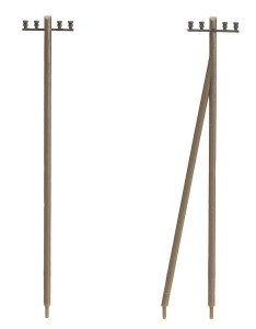 Słupy telegraficzne H0-1:87, Faller 130955, z kablem