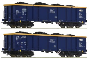 Zestaw 2 węglarek Eaos z węglem H0-1:87 Axbenet SK/CTL Holding Polska ep. VI, Roco 76086
