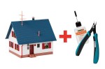Zestaw Dom jednorodzinny H0-1:87 z klejem i cążkami, Faller 195601, seria HOBBY