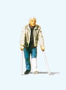 Mężczyzna ze złamaną nogą H0-1:87, Preiser 28019