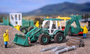 Koparko-ładowarka JCB 4CX H0-1:87 SchwarzBau, Kibri 15217, NA ZAMÓWIENIE