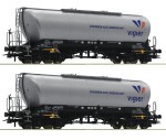 Zestaw 2 wagonów silosów Uacns H0-1:87 Vigier Cement ep. VI, Roco 76084