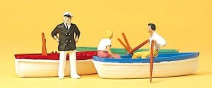 Wioślarze i łódki, Preiser 10072, figurki H0-1:87