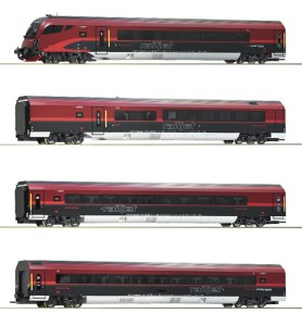 Zestaw 4 wagonów osobowych Railjet H0-1:87 ÖBB ep. VI, Roco 74083