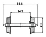Zestaw kół DC 11 mm H0-1:87 2 szt., Roco 40182