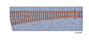 Podkład do rozjazdu EW3 lewy TT-1:120 szary, Tillig 86392, NA ZAMÓWIENIE