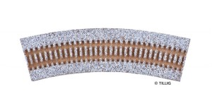 Podkład pod tor łukowy R11-R14 TT-1:120 szary, Tillig 86353, NA ZAMÓWIENIE