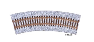 Podkład pod tor łukowy R01-R04 TT-1:120 szary, Tillig 86352, NA ZAMÓWIENIE