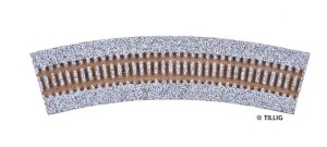 Podkład pod tor łukowy R21-R24 TT-1:120 szary, Tillig 86354, NA ZAMÓWIENIE