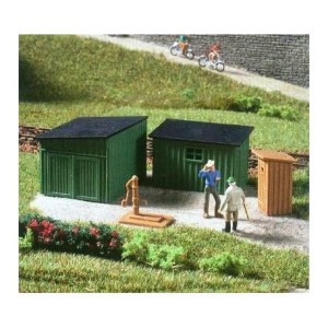 Szopy, sławojka i pompa wodna H0/TT 1:100, Auhagen 99030