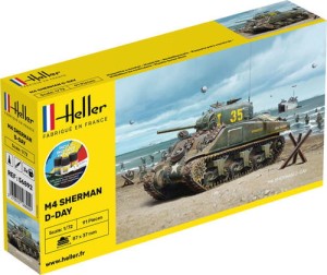 Czołg M4 Sherman "D-Day" 1:72 z klejem, farbami i pędzlem, Heller 56892