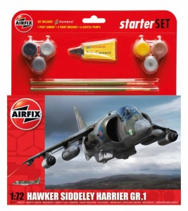 Hawker Siddeley Harrier GR1 1:72 z klejem, farbami i pędzlem, Airfix 55205