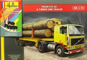 Volvo F12-20 do transportu drewna 1:32 z klejem, farbami i pędzlem, Heller 57704